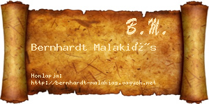 Bernhardt Malakiás névjegykártya